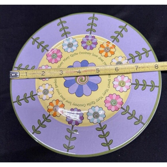 Set of 4 Mary Mary Quite Contrary Gorham 8”Dessert lunch Plates pastel colors - Picture 6 of 8